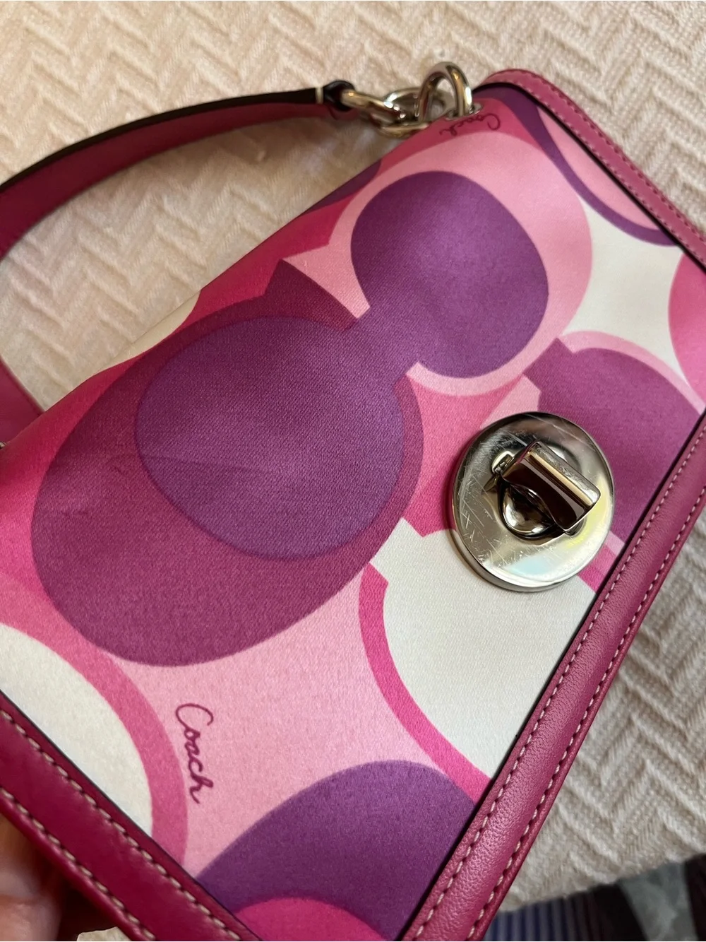 Coach Y2K Pink Optic Satin Bag